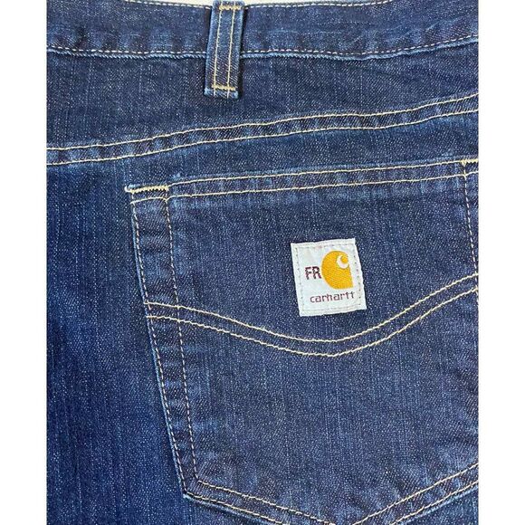 Carhartt NEW FRB13 Flame Resistant Signature Denim Dungaress MSRP $85 48x34 - Picture 4 of 6